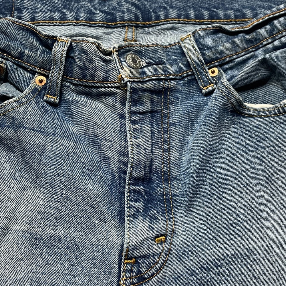 Levis 511 Mens Jeans 34x32 Light Wash Slim Jeans Frayed Hem Denim - Picture 2 of 16